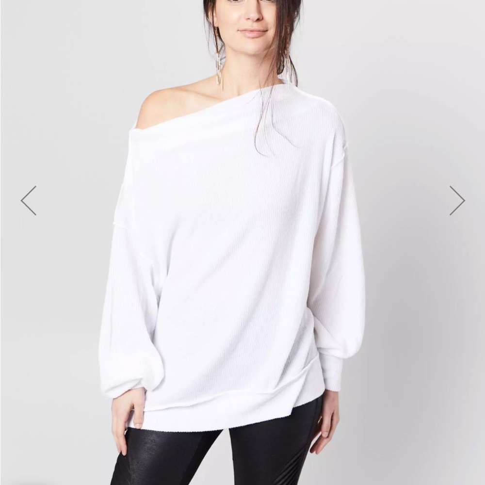 Free People soft oversized white sweater